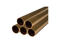 Lot de 5_Tube aluminium anodisé longueur 100 cm Ø 30 mm Doré