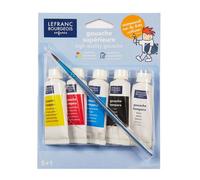 Lot De 5 Tubes De Gouache - 20 Ml + 1 Pinceau - Lefranc Bourgeois