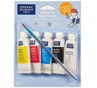 Lefranc Bourgeois Gouache Couleurs Primaires 5X20Ml+1 Pinceau Blister