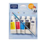 Lot de 5 tubes de gouache 20ml + pinceau - LEFRANC & BOURGEOIS - Couleurs primaires