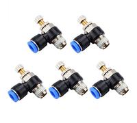 Lot de 5 valves pneumatiques de régulation de débit d'air pour tuyauterie pneumatique (SL6-01)
