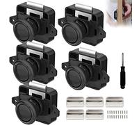 Lot de 5 verrous de porte en métal pour camping-car, caravane, yacht, porte de placard, noir