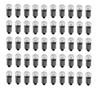 Lot de 50 ampoules E10 à culot à vis miniatures, 6 V, 0,3 A, lumière blanche chaude
