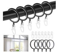 Lot de 50 Anneaux et Crochets pour Rideaux en métal, 37mm Anneaux Silencieux pour tringles à Rideaux, Anneaux de Suspension