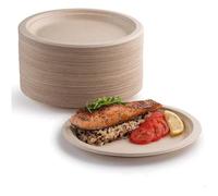 Lot de 50 assiettes en carton super rigides 100 % biodégradables et compostables, parfaites pour les pique-niques et les (22,9 cm)