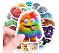 Lot de 50 autocollants Emotion Monster Cartoon - Design mignon anti-rayures pour décorer des cahiers, des bouteilles d'eau, des ordinateurs portables, un cadeau personnalisé pour enfants et adultes