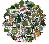 Lot de 50 autocollants militaires pour ordinateur portable, cadeau pour enfants, adolescents, adultes, enfants, autocollants de l'armée patriotique pour scrapbooking, bouteille d'eau, mur, voiture