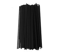 Lot de 50 bâtonnets diffuseurs d'huiles essentielles en rotin naturel pour diffuseur d'huiles essentielles, noir/blanc (25 cm, diamètre noir 3 mm)