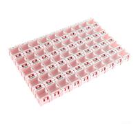 Lot de 50 boîtes de rangement en plastique pour composants SMD avec rebord élastique pour résistances et condensateurs - Conteneur pour bricoleurs professionnels (rose)