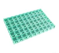 Lot de 50 boîtes de rangement en plastique pour composants SMD avec rebord élastique pour résistances, condensateurs, conteneur pour bricoleurs professionnels (vert)