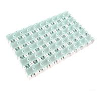 Lot de 50 boîtes de rangement en plastique pour composants SMD avec rebord élastique pour résistances et condensateurs - Conteneur pour bricoleurs professionnels (blanc)