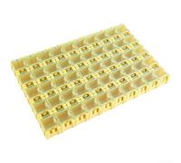 Lot de 50 boîtes de rangement pour composants SMD, organiseur de pièces électroniques en plastique avec fermeture élastique sécurisée pour résistances, condensateurs, boîtiers de rangement