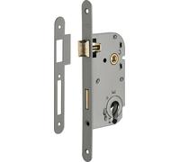 Lot de 50 boitiers de serrure encastrable à cylindre pour porte d'entrée, carré 7mm, axe 50mm, gris, bouts ronds - THIRARD