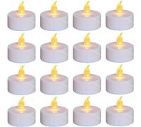 Lot de 50 bougies chauffe-plat LED sans flamme à piles - Bougies chauffe-plat électriques scintillantes réalistes et lumineuses - Boîte durable de 200 heures pour mariages, fêtes, festivals - Jaune