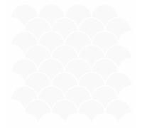 Lot de 50 carreaux d'écailles de poisson - Blanc - 30 x 30 cm - En | Surface brillante, bords superposés, découpable, nettoyage avec un chiffon humide, aspect moderne