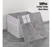 Lot de 50 carreaux muraux 3D à motif marbré – Panneaux muraux autocollants en mousse pour mur de fond, salle de bains et salon