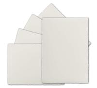 Lot de 50 cartes A5 de style vintage, fabriquées à la main sur du papier blanc naturel
