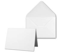 Lot de 50 cartes avec enveloppes, format DIN A6/C6, blanches, gaufrées