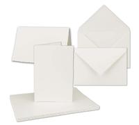 Lot de 50 cartes blanches, format DIN A6, couleur ivoire, avec enveloppes