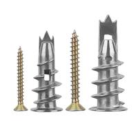 Lot de 50 chevilles pour plaques de plâtre autoperceuses avec vis, jeu de chevilles pour corps creux, chevilles Rigips pour charges lourdes, chevilles pour cloison sèche pour murs en plâtre, fixation