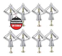 Lot de 50 chevilles pour plaques de plâtre avec vis, chevilles auto-perceuses pour plaques de plâtre et chevilles papillon pour un montage facile dans les plaques de plâtre et les plaques de plâtre