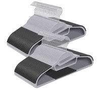 Lot de 50, Cintre en Plastique, Ouverture en Forme de U, Antiglisse, Épaisseur 0,5 cm, Longueur 41,5 cm, Gris Clair et Gris Foncé