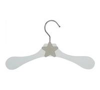 Lot de 50 cintres en bois 28 cm pour bébé, enfant avec crochet pivotant - Cintre blanc et étoile beige - Monsieur Bébé Blanc et beige G