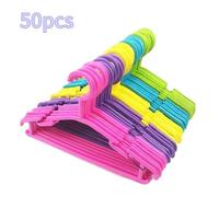 Lot de 50 cintres en plastique pour enfants - YIPEEMA - Rouge, violet, jaune, vert et bleu - 27cm x 15cm