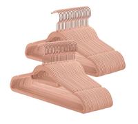 Lot de 50 cintres en velours SONGMICS - Antiglisse, pivotant 360° - Rose clair et rose gold