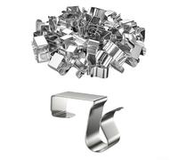 Lot de 50 clips de gouttière en acier résistant aux intempéries pour lumières extérieures, guirlandes lumineuses et éclairage décoratif (1,85 cm - 50 pièces)