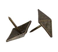 Lot de 50 clous de tapisserie d'ameublement carrés anciens en bronze Tack Pyramid Studs Vintage Furniture 19 x 21mm