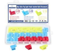 Lot de 50 cosses femelles isolées en nylon à déconnexion rapide 22-18/16-14/12-10 AWG à angle droit rouge/jaune/bleu 90 degrés