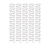 Lot de 50 crochets de suspension en dents de scie Noir Robuste | 50 pour crochets robustes, 100 vis incluses, noires pour la surface, idéal pour les cadres lourds (argent)