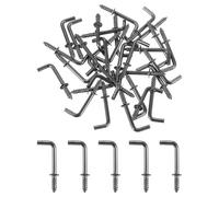 Lot de 50 crochets en forme de L, crochets à angle droit de 1,6 cm en acier au carbone, petits crochets à vis à 7 formes pour suspension, bronze noir