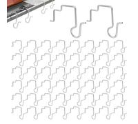 Lot de 50 crochets pour lampes d'extérieur en acier inoxydable | Crochets de lumière de gouttière pour toit, porche, jardin, clôture, cour, intérieur, vacances, fête
