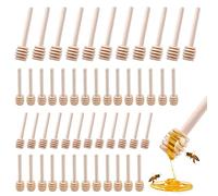 Lot de 50 Cuillères à Miel Mini Cuillères Bois Cuisine Salle à Manger 8 cm, Distributeur Confiture Miel, Mariage (50 pcs)