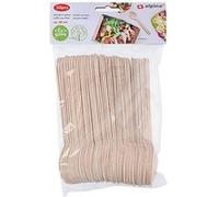 Lot de 50 Cuillères Naturelles en Bois Jetables 16 cm Alpina Beige Beige