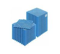 Lot de 50 dalles clipsables 30 x 30 x 1 5 cm en PVC bleu revêtement ajouré antidérapant pour jardin piscine terrasse et spa