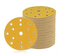 Lot de 50 disques abrasifs 150 mm 60, oxyde d'aluminium avec aspiration de poussière à 18 trous, pour ponceuse excentrique, bois, métal, plastique (B)