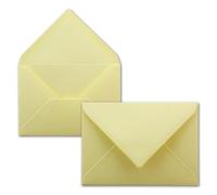 Lot de 50 enveloppes à lettre - Jaune pastel - DIN C6 - 114 x 162 mm - Enveloppes avec collage humide sans fenêtre pour cartes de vœux et invitations - FarbenFroh by GUSTAV NEUSER