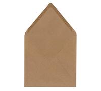 Lot de 50 enveloppes carrées en papier kraft recyclé - Vintage - Marron - 14 x 14 cm - 120 g/m² - Fermeture humide sans fenêtre - Marque Glüxx-Agent