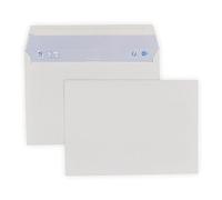 lot de 50 enveloppes courrier A5 - C5 papier velin blanc 90g format 162 x 229 mm une enveloppe blanche avec fermeture bande adhésive autocollante siliconnée