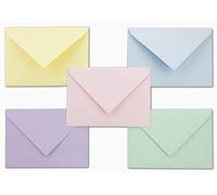 Lot de 50 enveloppes - Format C6 - Environ 11,4 x 16,2 cm - Les fines - 5 couleurs par 10 enveloppes - 120 g/m² - Série Farbenfroh