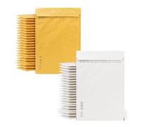 Lot de 50 enveloppes matelassées pour envoi, enveloppes à bulles, couleur kraft et blanc, différentes tailles, m-office (300 x 360 mm, 50 unités)