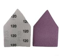 Lot de 50 feuilles abrasives triangulaires grain 80-240 pour ponceuse de détails, papier en alumine fondue blanche pour finition bois et métal, 92 x 65 mm