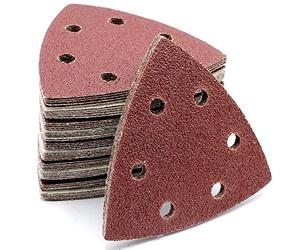 Lot de 50 feuilles de papier abrasif à velcro triangulaire, 93 x 93 mm, pour ponceuse Delta Bosch PDA 100 120 180 PDA 180 E 240 E GDA 280 E (50 pièces P80)