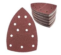 Lot de 50 feuilles de papier abrasif triangulaire à 11 trous - Grain 40 - Papier abrasif Papier abrasif pour ponceuse triangulaire - 155 x 108 mm