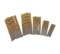 Lot de 50 forets mixtes en acier rapide pour métal, maçonnerie, bois avec résistance améliorée et traitement thermique pour une utilisation prolongée