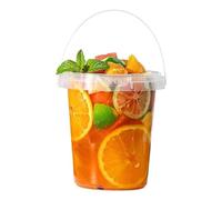 Lot de 50 gobelets avec couvercles et pailles, seau à boisson en plastique de 500 ml avec couvercle à paille, livré avec un sac d'emballage transparent.