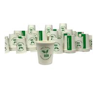Lot de 50 gobelets en carton écologiques compostables de 170 ml avec doublure PLA pour la restauration, les boissons chaudes et froides, parfait pour les cafés, les événements, la restauration, les